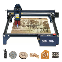 DIMIFUN DM6 B12 12W Laser Graveermachine Hoge Precisie 330x330mm Werkgebied Aluminium Materiaal Ondersteunt AI JPG PNG G