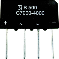 Diotec B250C5000A Bruggelijkrichter SIL 4 600 V 5 A Eenfasig