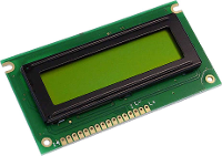 Display Elektronik LC display Geel groen 16 x 2 Pixel (b x h x d) 84 x 44 x 6.5 Mm DEM16217SYH