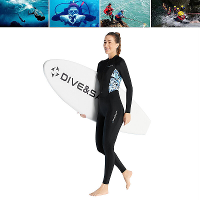 DIVE&SAIL Dames Full Body Wetsuit UTF50+ Zonbescherming 98% UV blokkeringspercentage Cool Ice Fiber Ademend Snel Droog D