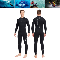 DUIK&SAIL 3MM Neopreen Full Body Wetsuit Lange Mouw Gekartelde Huid Kragen Achterrits Houd Warm voor Surfen Zwemmen