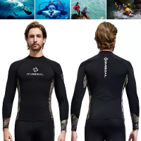 DUIK&SAIL Heren Dikke Duik Tight Lange Mouwen T shirt UPF50+ UV Bescherming Sneldrogend Hoge Elasticiteit Pull over Snor