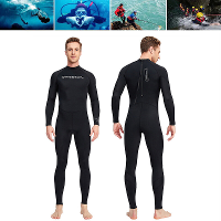 DIVE&SAIL UPF50+ Heren Een Stuk Lange Mouw Wetsuit UV Bescherming Zachte Huidvriendelijke Ademende Sneldrogende Duikpak