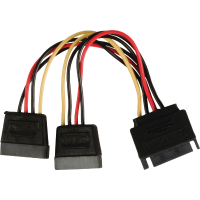 Stroomkabel Sata Male   2x Sata Female, 0,15m