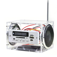 DIY Audio Bluetooth 5.0 Speaker Kit FM Radio USB/SD/AUX Dual Speakers DC 3.7 5V Afstandsbediening Versterker Speaker Bou