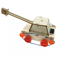DIY Elektrisch Tank Houten Puzzelmodel Basisschool Leerling STEAM Wetenschap Natuurkunde Leren Vroeg Onderwijs Speelgoed
