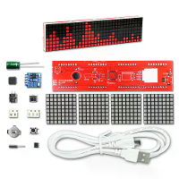DIY LED Muziek Spectrum Kit DS1302 Puntmatrix Klok USB 18 Modi DIY Solderen Ritme Licht Elektronische Tijdweergave