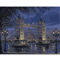 Diy Oil Painting By Numbers London Bridge Digital Oil Painting Kits Frameless Canvas Home Wall Decor 40x50cm