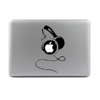 Dj Headphones Vinyl Decal Sticker Skin For Macbook Air/pro