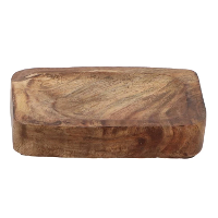 Schaaltje/houder voor amberblokjes/geurblokjes   mango hout   13 x 10 x 3 cm