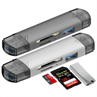 DM HC61 6 in 1 OTG Type C SD TF Kaartlezer USB 3.0 Micro USB Flash Drive Adapter 5Gbps High Speed Transmission Multifunc