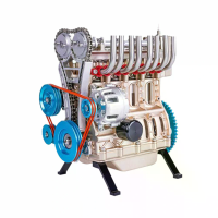 DM13 TECHING Auto Motor Assemblage Kit Volledig Metaal 4 Cilinder Bouw Wetenschappelijke Educatieve Speelgoed Gift