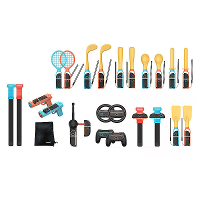 24 In 1 Switch2 Sportbeweging Sensor Set met Tennisracket, Visspullen, Geweren, Polsband en Beenzak