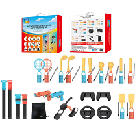 TNS 5113 Switch2 Sports 24 in 1 Motion Controller Kit voor Nintendo Switch Joy Con met Tennisracket,Visspullen,Pistoleng