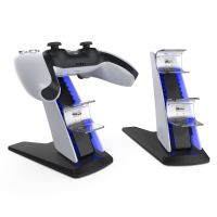 DOBE TP5 0585S Dual PS5 Fast Charger Bracket Wireless Game Controller Charging Stand with Blue Ambient Light for PS5 Gam