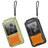 Docreate ER 64P Draagbare Zonne radio 7 in 1 Handdynamo Zaklamp Powerbank Compas NOAA Weeralarm Noodoplader Buitenaardse
