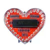 Doe het zelf Elektronische Kit Hartvormige LED Stroomlicht 32/25 LEDs Kleurrijk Licht FR 4 Circuitplaat Batterijgevoed E