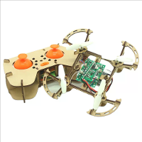 Doe het zelf houten afstandsbediening drone assembleerset afstandsbediening quadcopter vliegtuig hoogte houdend leren vl