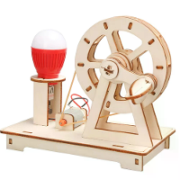 Doe het zelf houten handgenerator model STEM wetenschap technologie experiment natuurkunde leren onderwijs speelgoed