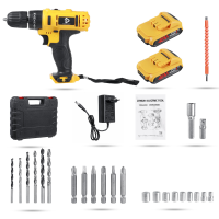 DOERSUPP 48VF Klopboormachine Draadloze Schroevendraaier Boor 25+3 Koppel 2 Speed Drilling Batterij Indicator Tool