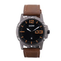 DOM Heren Luxe Sport Polshorloge Herenhorloge Lederen band Zakelijk Waterdicht quartz horloge