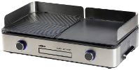 DOMO BBQ Genius Tafelgrill Elektrisch Anti aanbaklaag, Controlelampje, Met windbescherming Zwart, RVS
