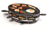 DOMO DO9038G Gourmetstel Grillfunctie, Anti aanbaklaag, Controlelampje, 8 pannen Zwart