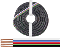Donau Elektronik 519 010 Draad 5 x 0.25 Mm² Zwart, Groen, Rood, Blauw, Wit 10 m