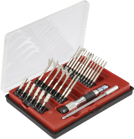 Donau Elektronik 815028 Bitset 27 delig Plat, Kruiskop Phillips, T profiel, Dop (zeskant)