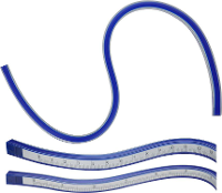 Donau Elektronik MLK60 Curvenliniaal Kunststof, Staal Blauw 60 cm