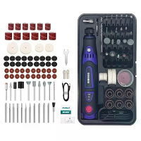 DONUMEH DMSD 100 Draadloze Mini elektrische draaigereedschap 3 snelheden USB oplaadbare slijper met 82 accessoires voor