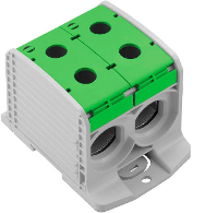 Doorgangsklem WeidmÃ¼ller WPD 233 2X300/2X300 GNÂ Â Â  2502920000 Grijs, Groen 1 stuks