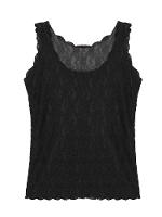 Double Lace Waves Collar Design Halter Solid Color Vest