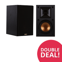 DoubleDeal 5: Klipsch R 14M Boekenplank Speakers   2 Stuks   Zwart