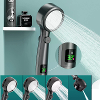 Douchekop Hoge Druk Digitale Weergave Vier Modi Handdouche Badkamer Douche Accessoire Waterbesparend Geperst Verstelbare