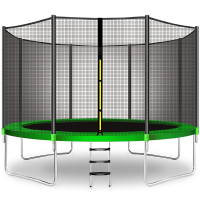 BOMINFIT 10/12FT Jump Recreatieve Trampolines met Net voor 3 4 Kinderen Volwassenen Binnen Buiten Max 330lbs