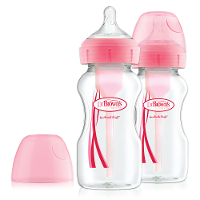 Dr Browns Options+ Anti Colic Brede Halsfles Roze Duo 270ML