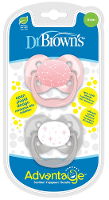 Dr Browns Symmetrische Fopspeen Fase 1 Roze/Grijs