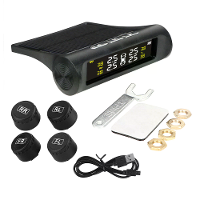 Draadloos Auto TPMS Bandenspanning Monitor Systeem Externe Sensor Zonne energie Auto Beveiligings Alarm Systemen Bandens