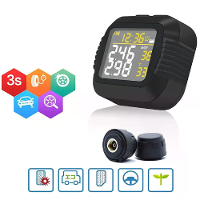 Draadloos motorfiets TPMS bandenspanningbewakingssysteem Echt tijd LCD display Waterdicht Temperatuuralarm 2 externe sen
