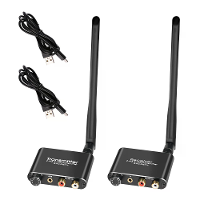 Draadloze audio adapter met 2.4GHz technologie,50 meter bereik,RCA,3.5Mm connectiviteit,lage vertraging,heldere geluid,T