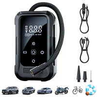 Draadloze Auto Luchtcompressor Elektrische Bandenpomp Digitale Display voor Motorfiets Fiets AUTO Banden met Verlichting