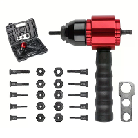 Draadloze elektrische klinkmoerenpistool invoegmoer klinkgereedschap legering staal adapter hexagon interface metrische