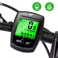 Draadloze fietscomputer SGODDE met snelheidsmeter, verlicht LCD scherm, zonnepaneel, waterdichte kilometerteller