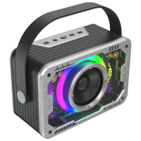 Draagbare Bluetooth luidspreker Thuis draadloze karaoke luidspreker Outdoor 360 Stereo Subwoofer met LED knipperende tan