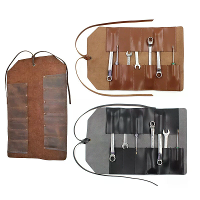 Draagbare Leren Gereedschapsrol Tas Multifunctionele Hardware Snijder Sleutelopslag Leren Rol Draagbare Tas Gereedschap