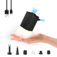 Draagbare Mini USB inflatorpomp voor luchtmatras met LED licht, ingebouwde lithiumbatterij, vacuüm en verlichting voor b