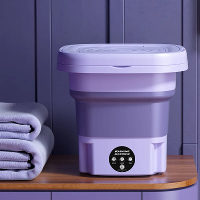 Draagbare Opvouwbare Mini Wasmachine 10W met Centrifuge 8L Capaciteit Compact Ontwerp voor Kleine Voorwerpen Eenvoudige