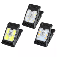 Draagbare Zonne LED Cliplamp Waterdicht Lichaamsensor Lamp voor Buiten Patio Tuin Tuin Huis Kamperen Wandlampen