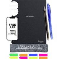 Dreiklang be smart 4270001452115 Opnieuwbeschrijfbaar notitieboek Gelinieerd, Dotted (punten) Zwart 20 vellen DIN A4